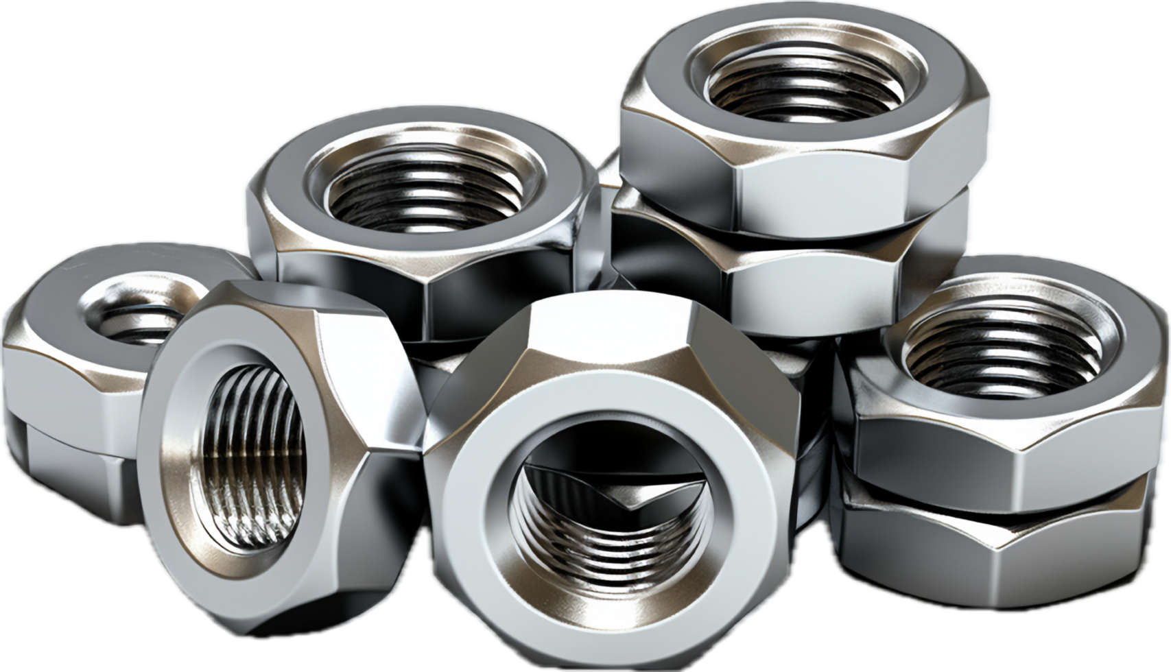 Metal nuts png with AI generated.