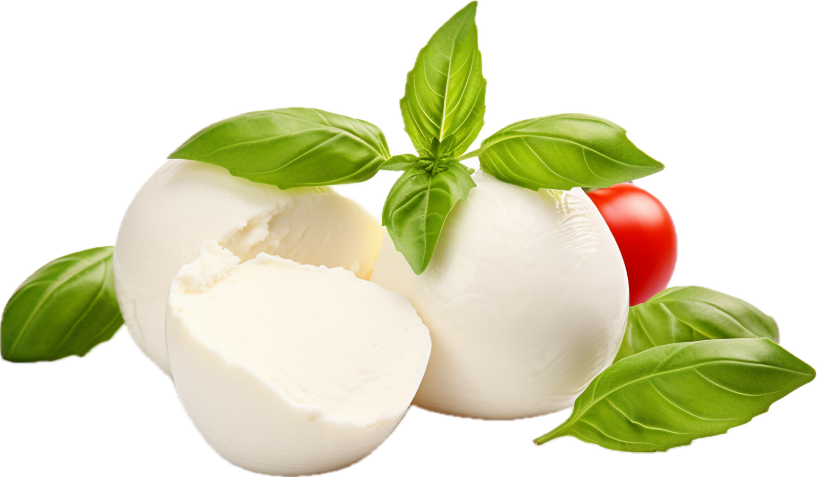 Mozzarella cheese png with AI generated.