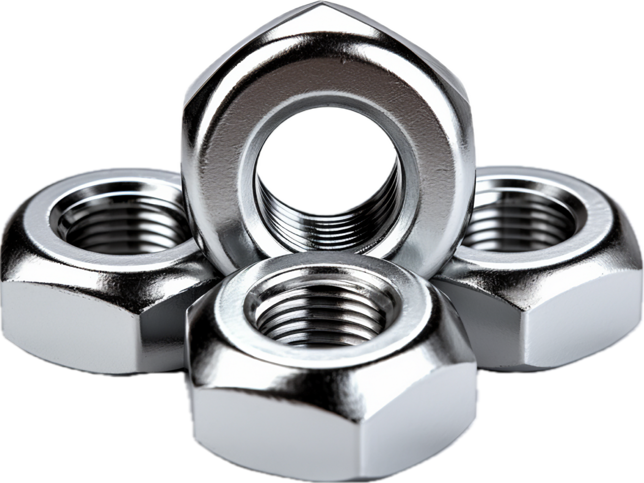 Metal nuts png with AI generated.