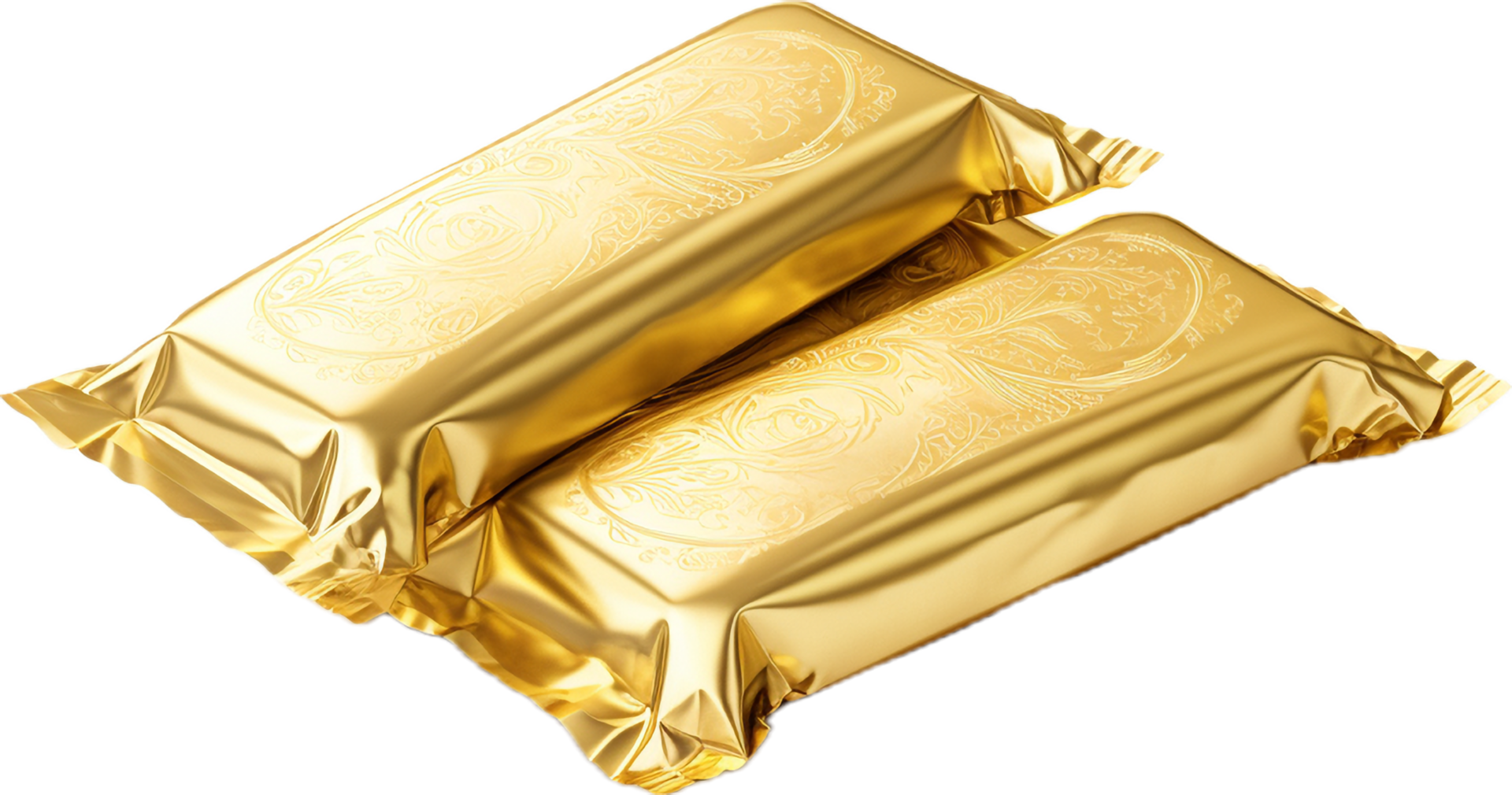 Golden candy wrapper png with AI generated. 34338620 PNG