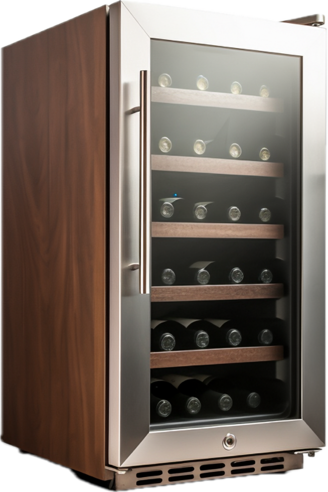 Wine fridge cooler png with AI generated.