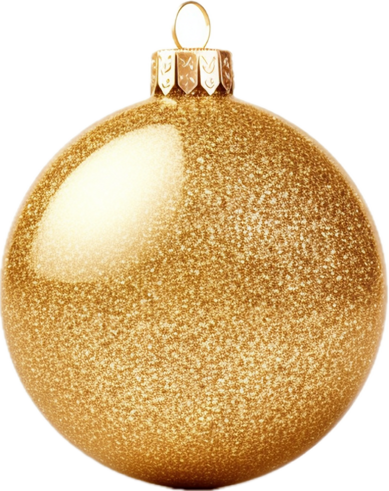 Gold glitter christmas ball png with AI generated.