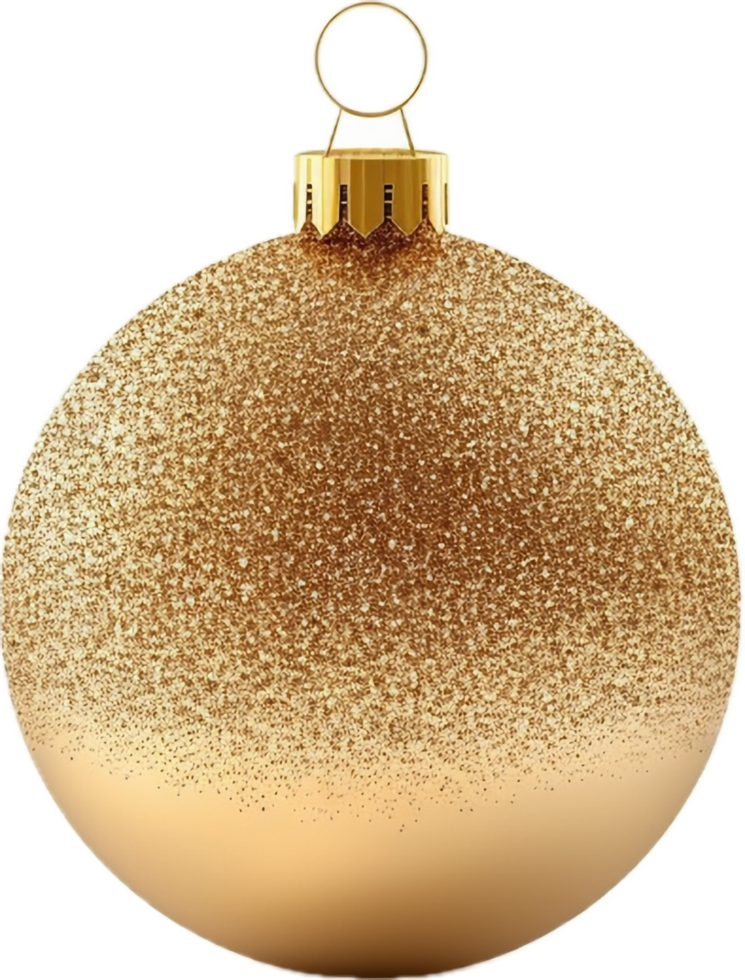 Gold glitter christmas ball png with AI generated.