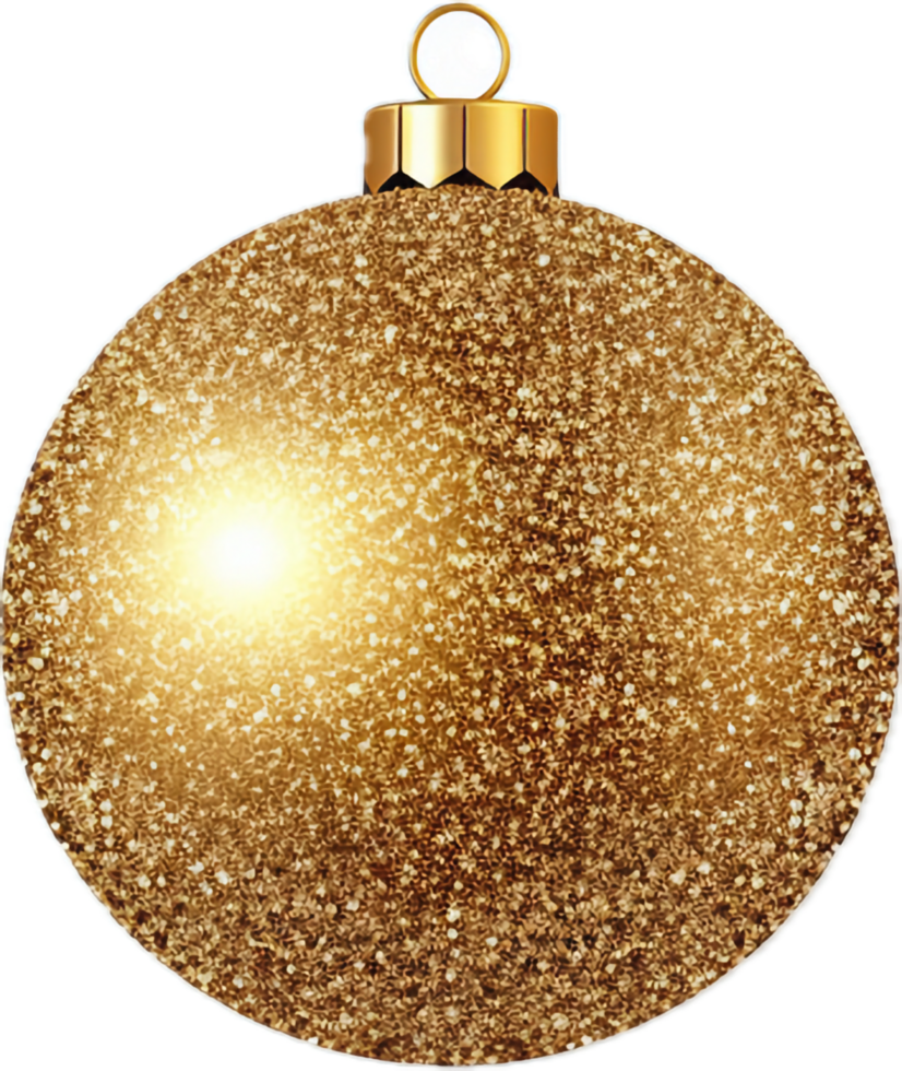 goud schitteren Kerstmis bal PNG met ai gegenereerd.