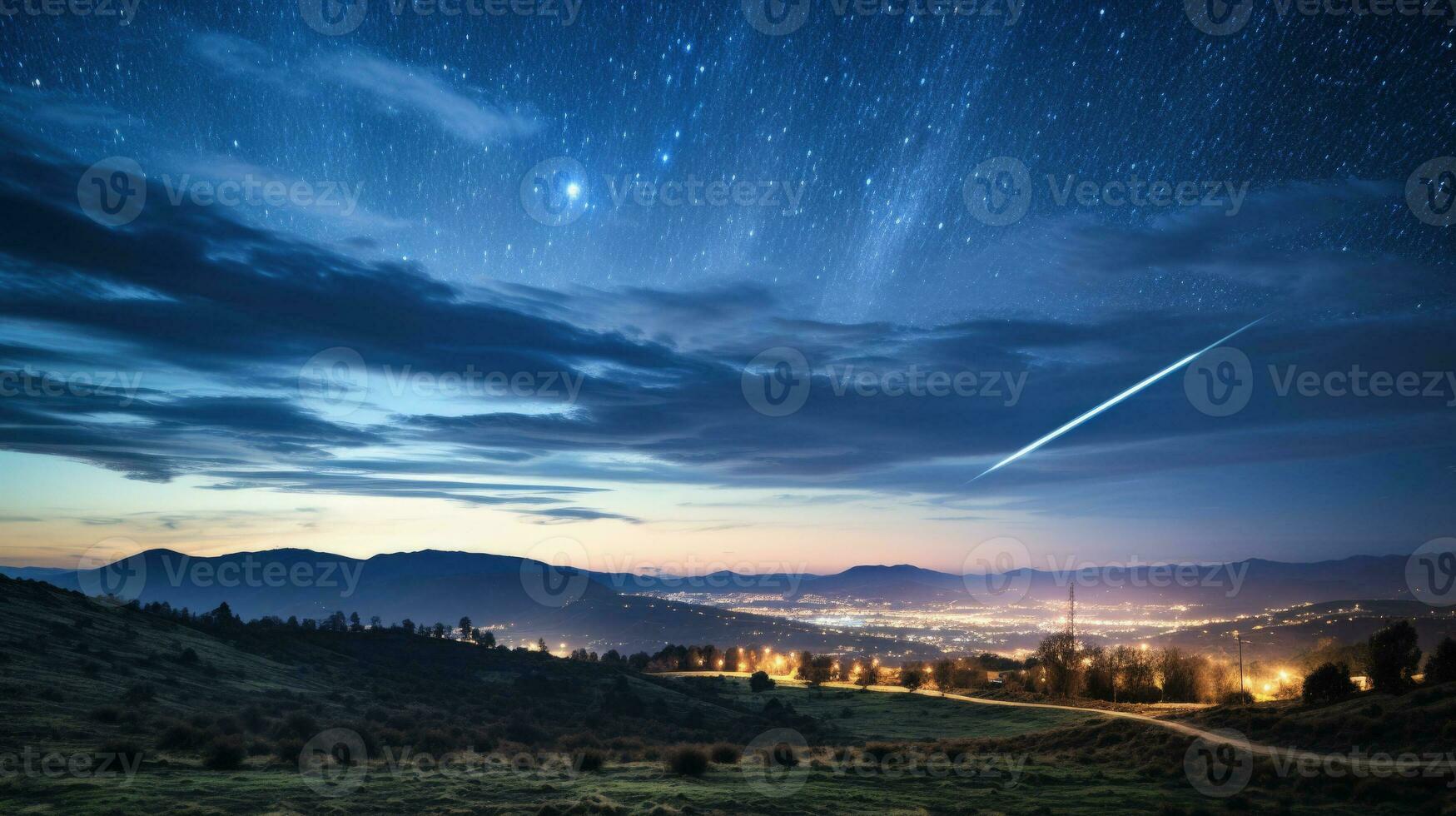 Zodiacal Light illuminating the expansive firmament over tranquil Dark Sky Sanctuaries photo