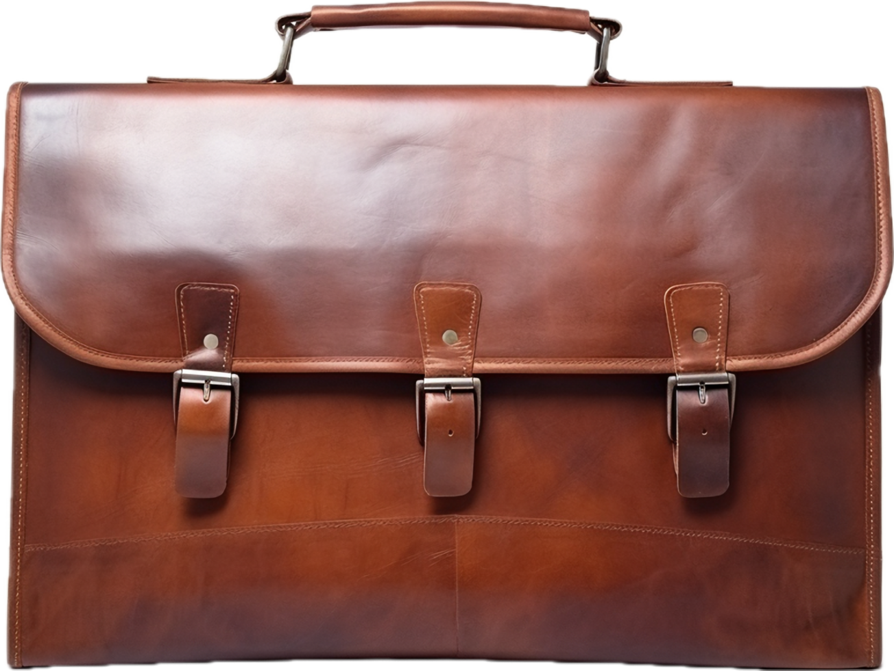 Vintage brown leather briefcase png with AI generated. 34338876 PNG