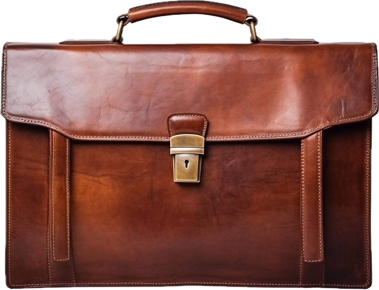 Vintage brown leather briefcase png with AI generated. 34338906 PNG
