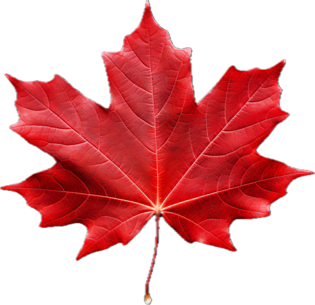 Red maple leaf png with AI generated.