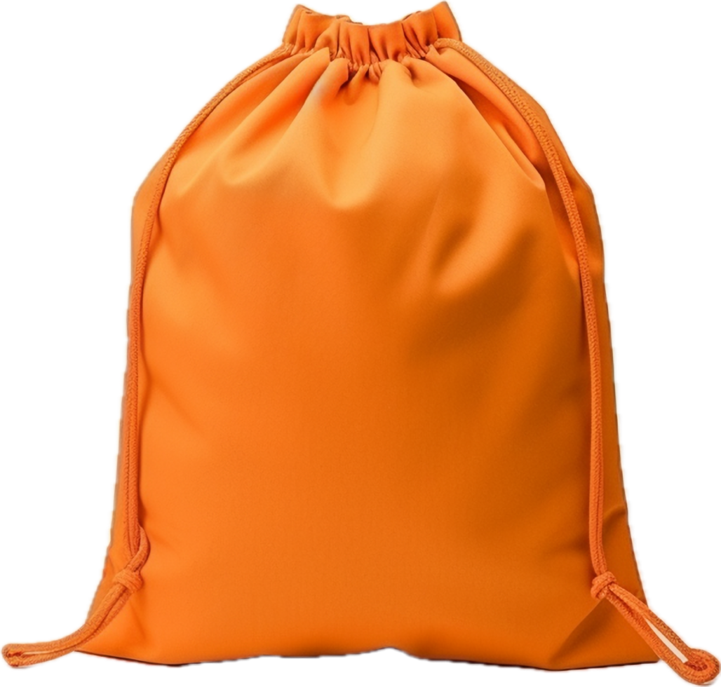Orange fabric bag png with AI generated.