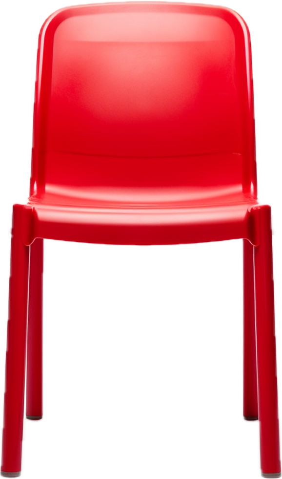 Red plastic chair png with AI generated.