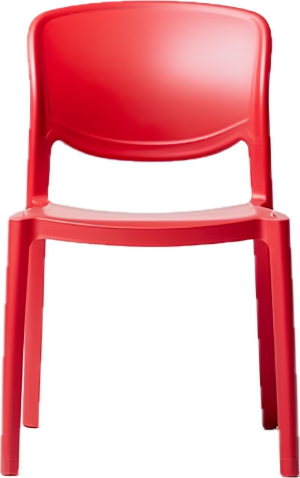 Red plastic chair png with AI generated.