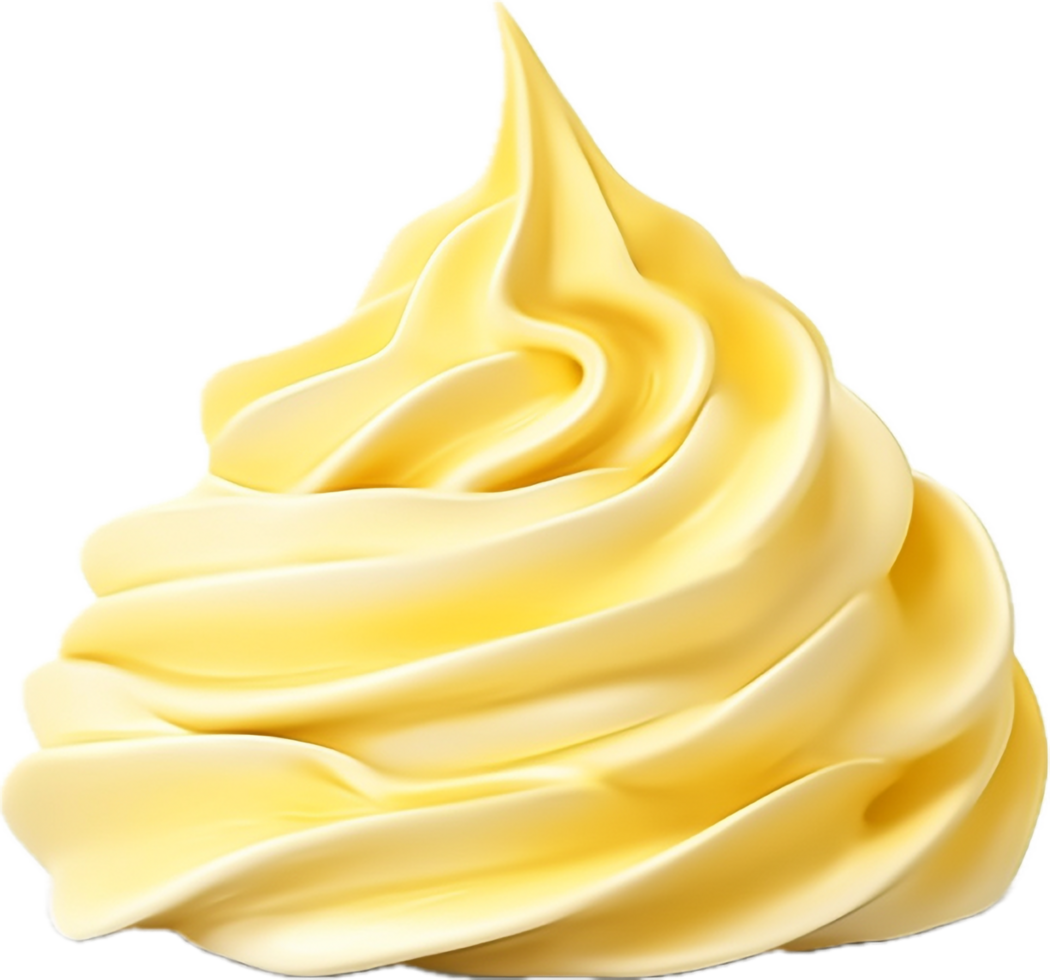 Yellow whipped cream png with AI generated.