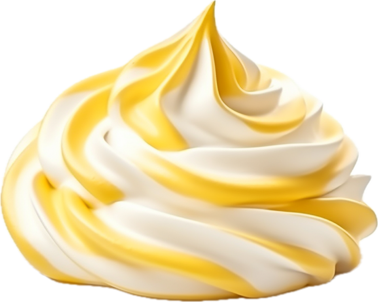 Yellow whipped cream png with AI generated.