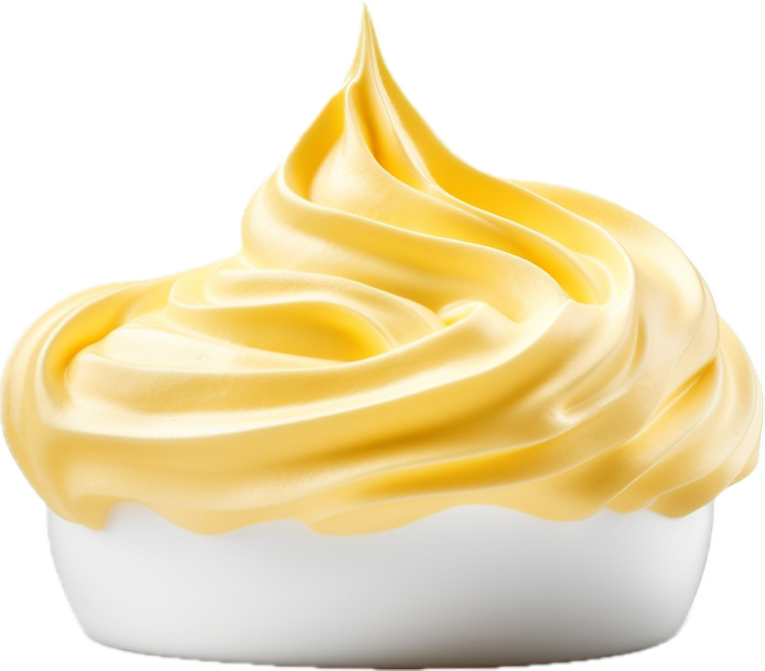 Yellow whipped cream png with AI generated.