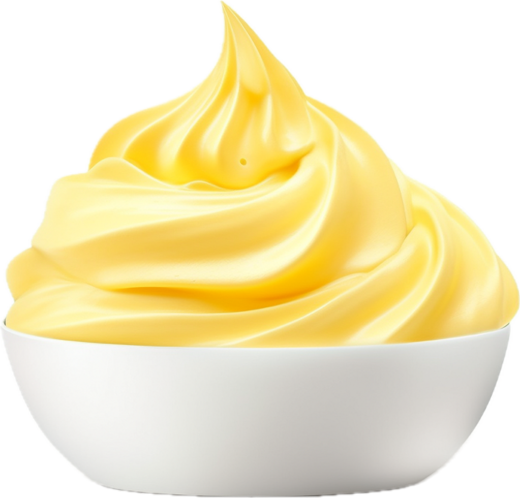 Yellow whipped cream png with AI generated.