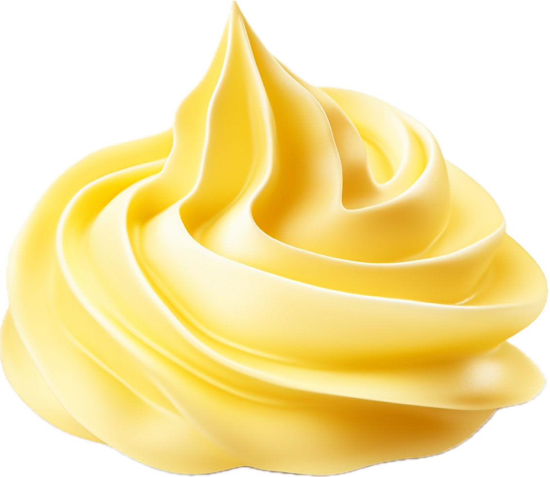 Yellow whipped cream png with AI generated.