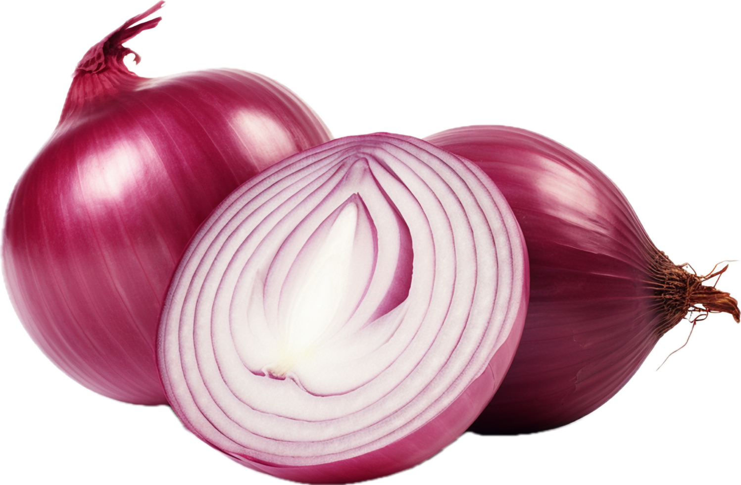 Red onion cut png with AI generated.