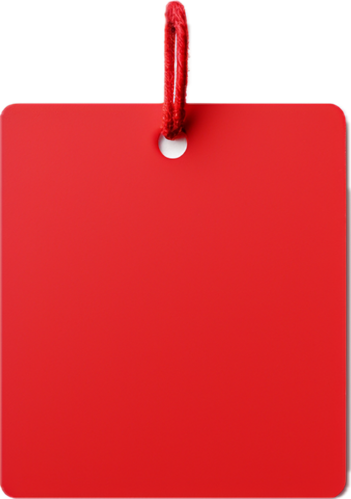 Red tag png with AI generated.