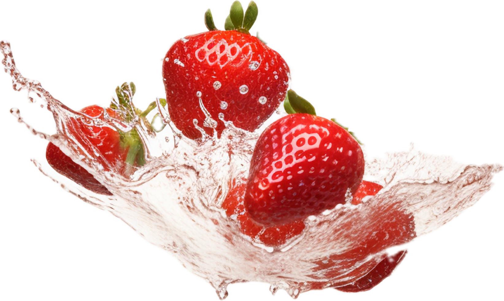 Falling strawberries png with AI generated.