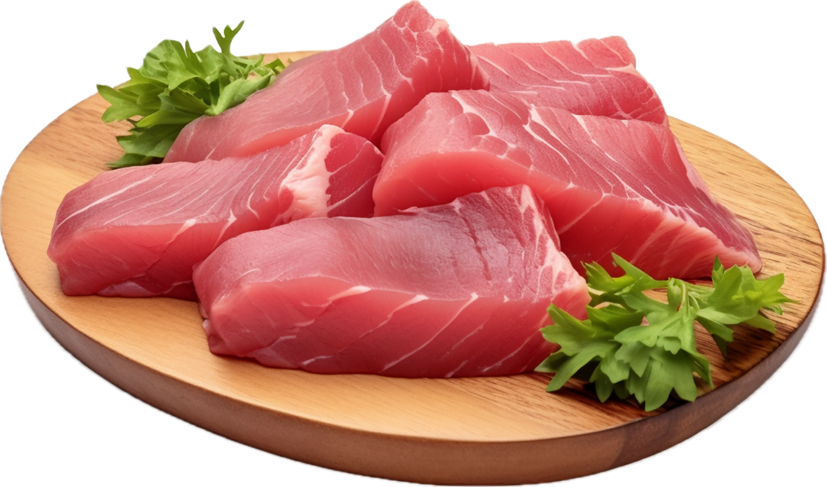 Tuna sashimi png with AI generated.