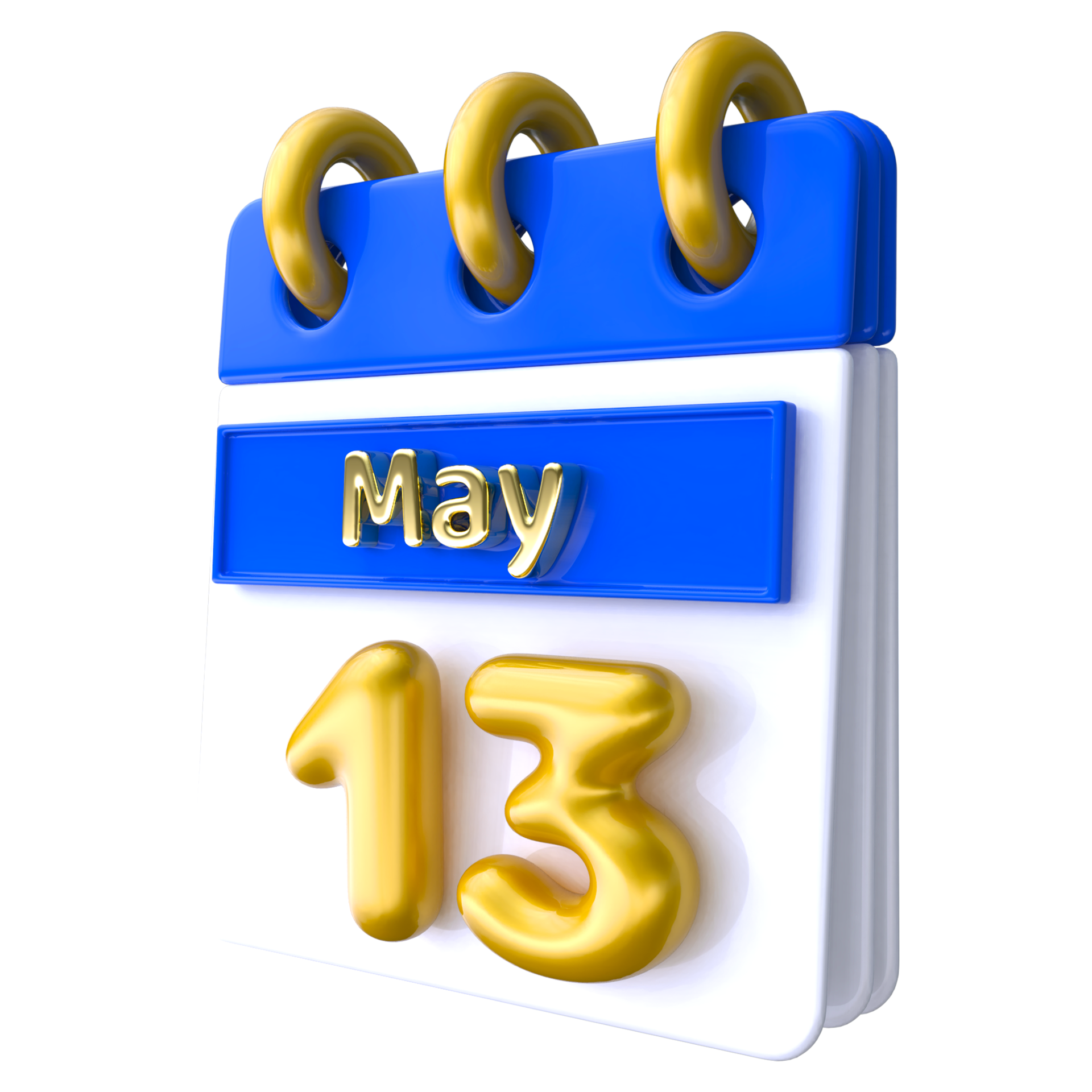 May 13th Calendar 3D Render 34339264 PNG