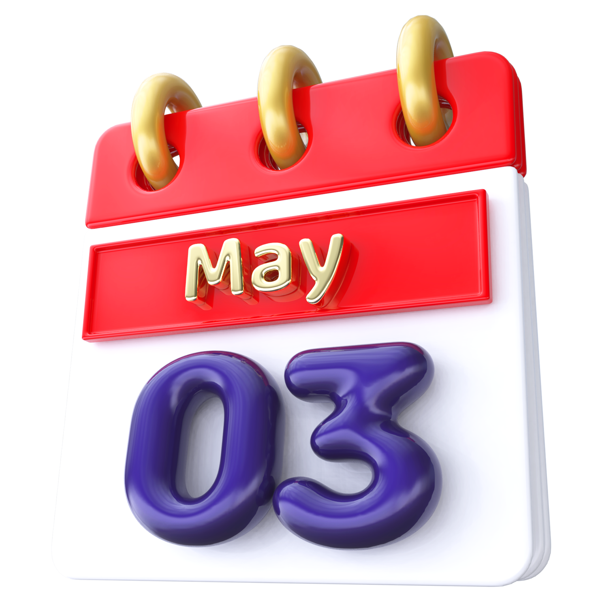 May 3rd Calendar 3D Render 34339282 PNG