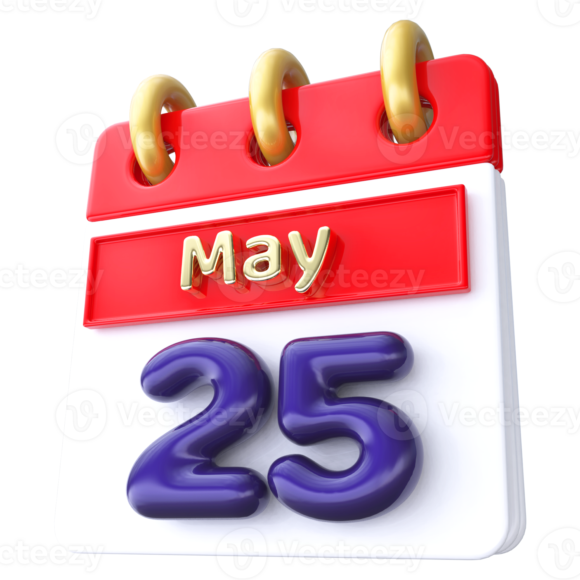 May 25th Calendar 3D Render 34339296 PNG