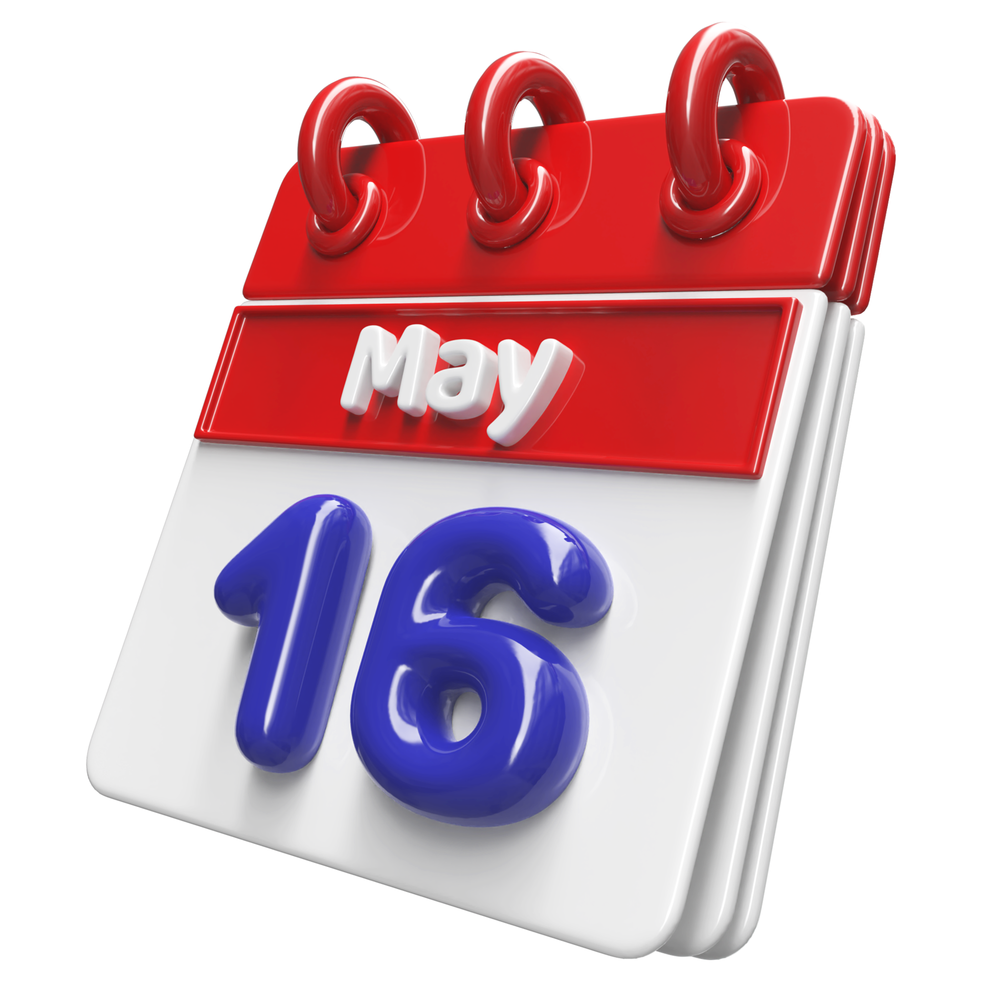 May 16th Calendar 3D Render 34339301 PNG