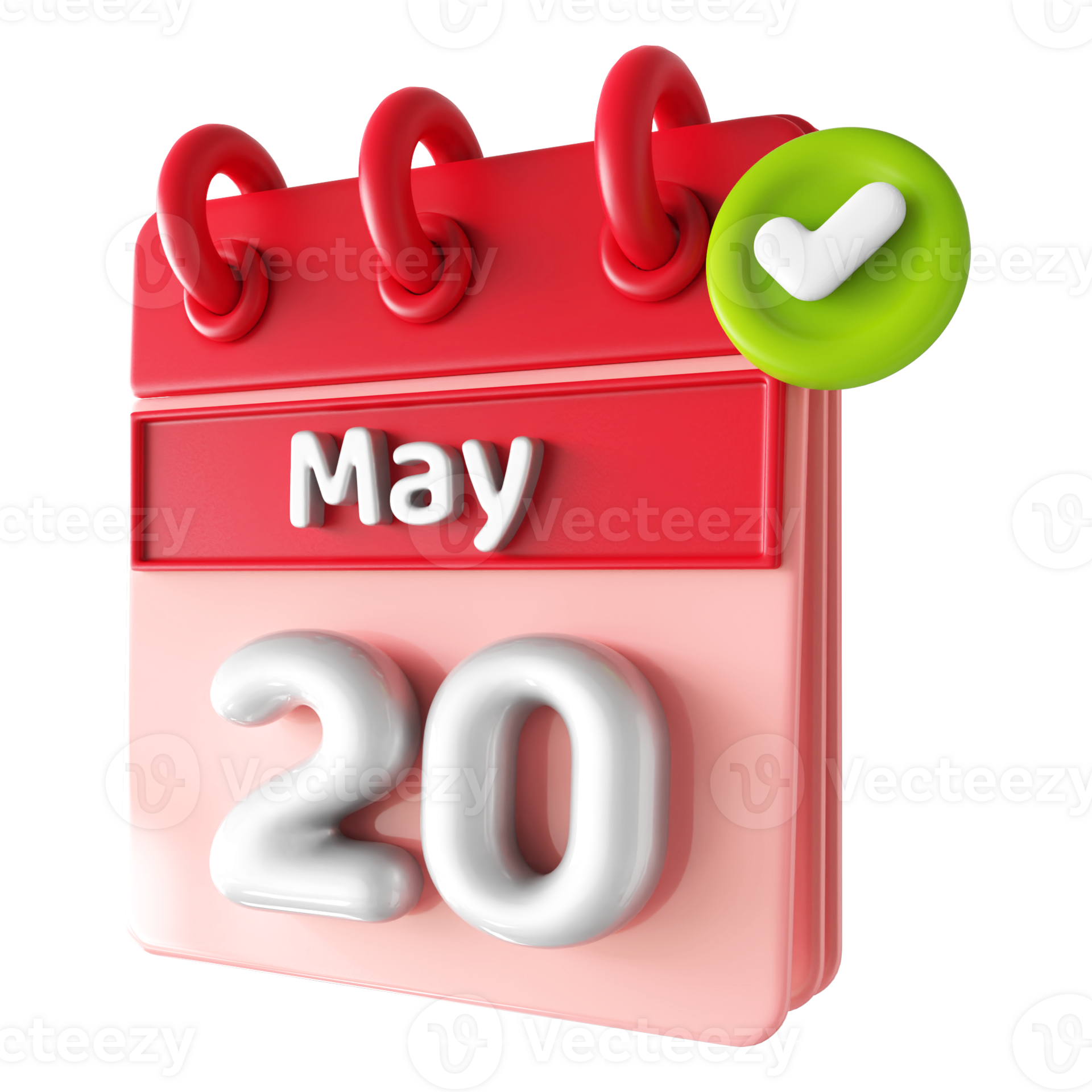 May 20th Calendar 3D With Check Mark Icon 34339355 PNG