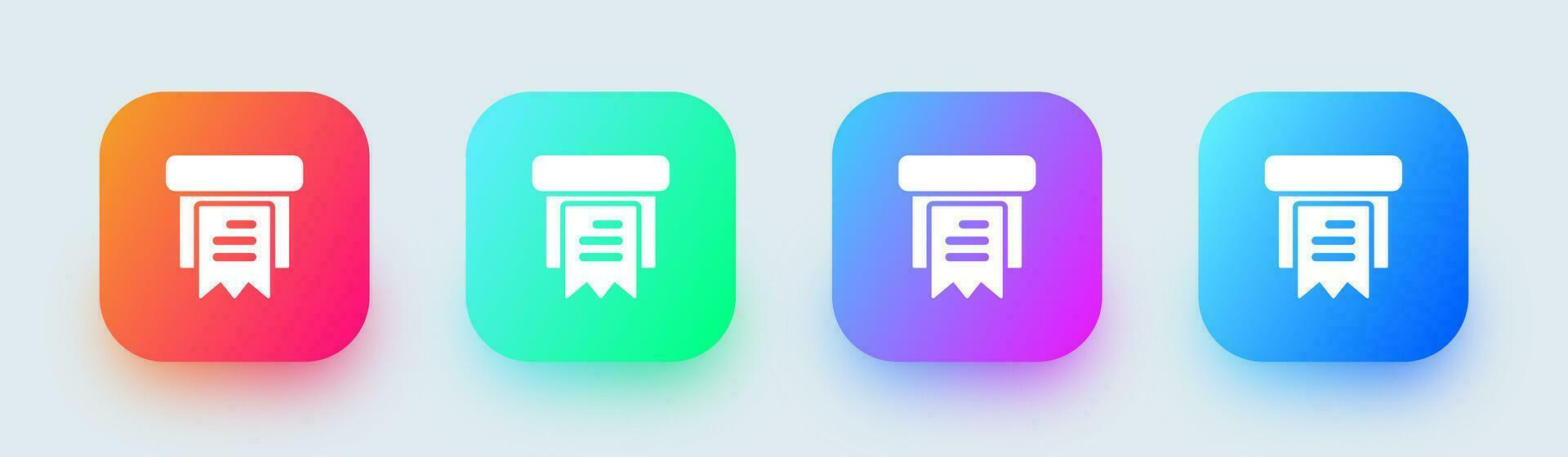 Order solid icon in square gradient colors. Package signs vector illustration.