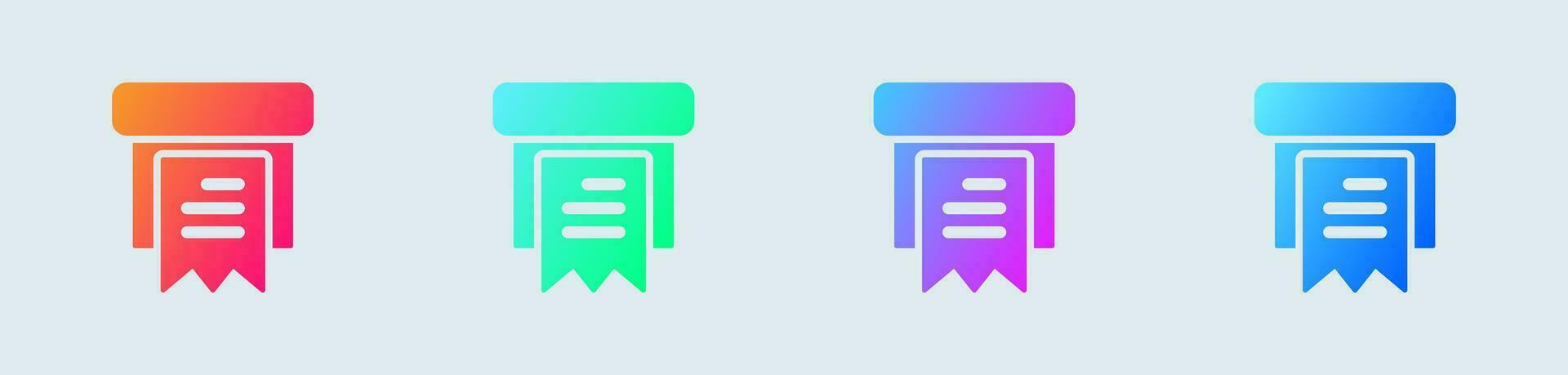 Order solid icon in gradient colors. Package signs vector illustration.