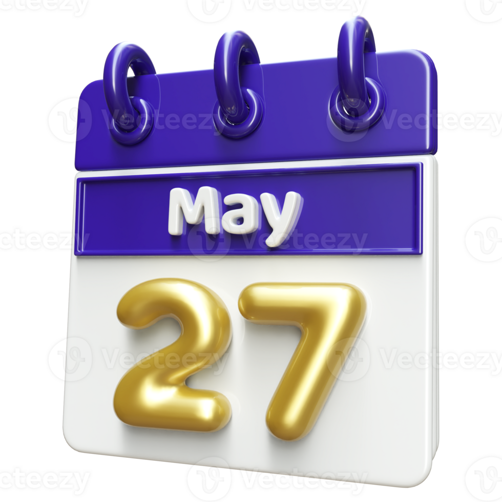 mei 27e kalender 3d geven png