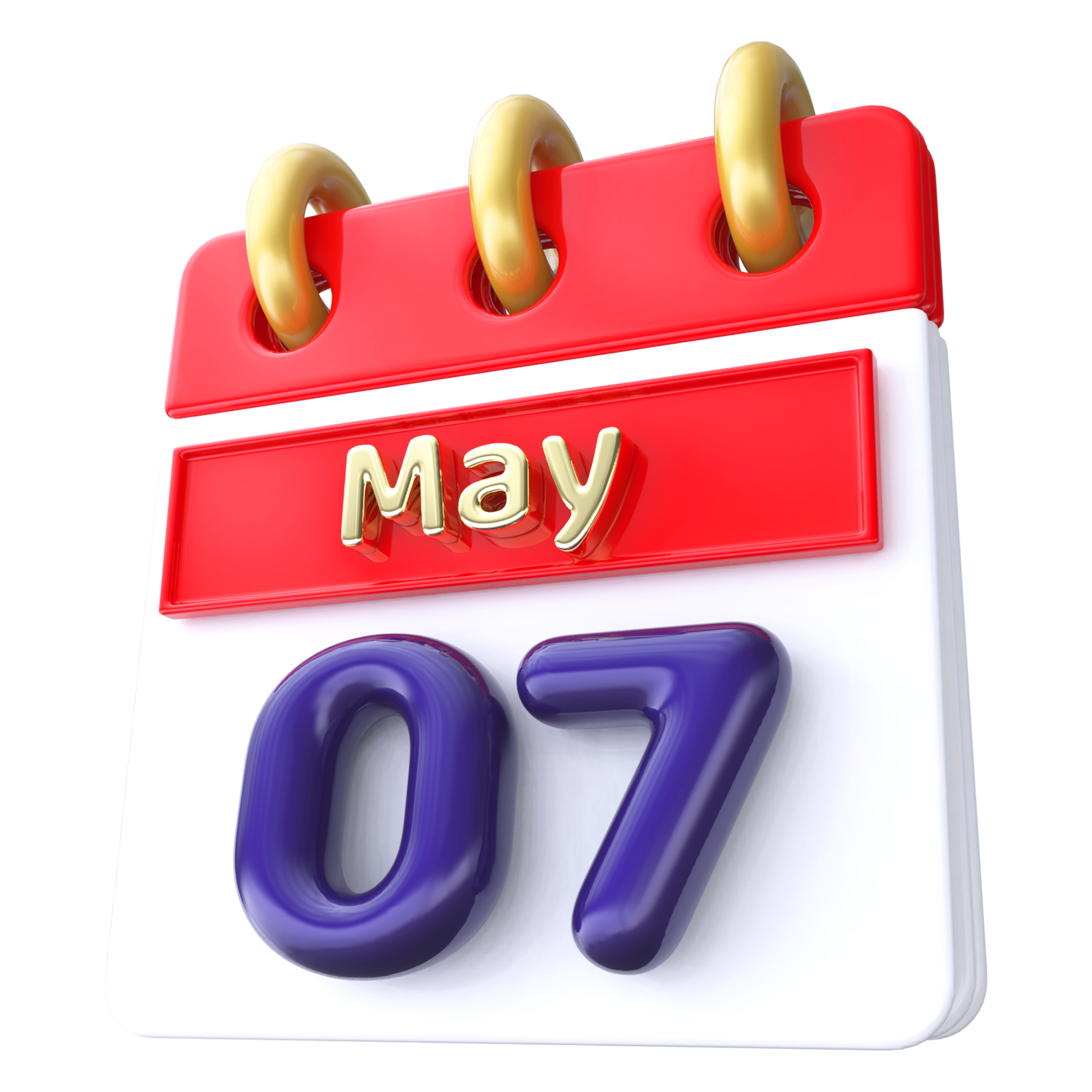May 7th Calendar 3D Render 34339667 PNG