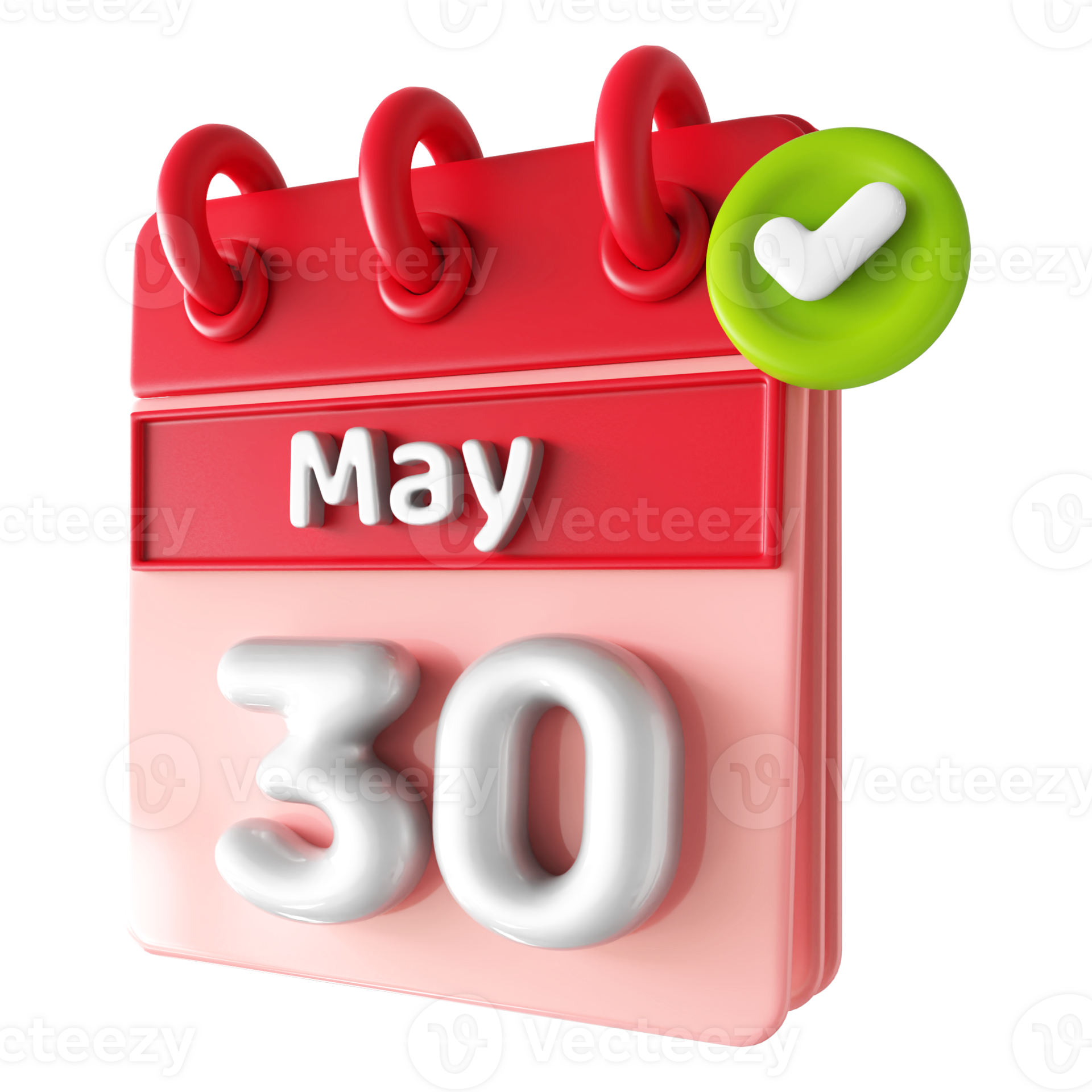 May 30th Calendar 3D With Check Mark Icon 34339677 PNG