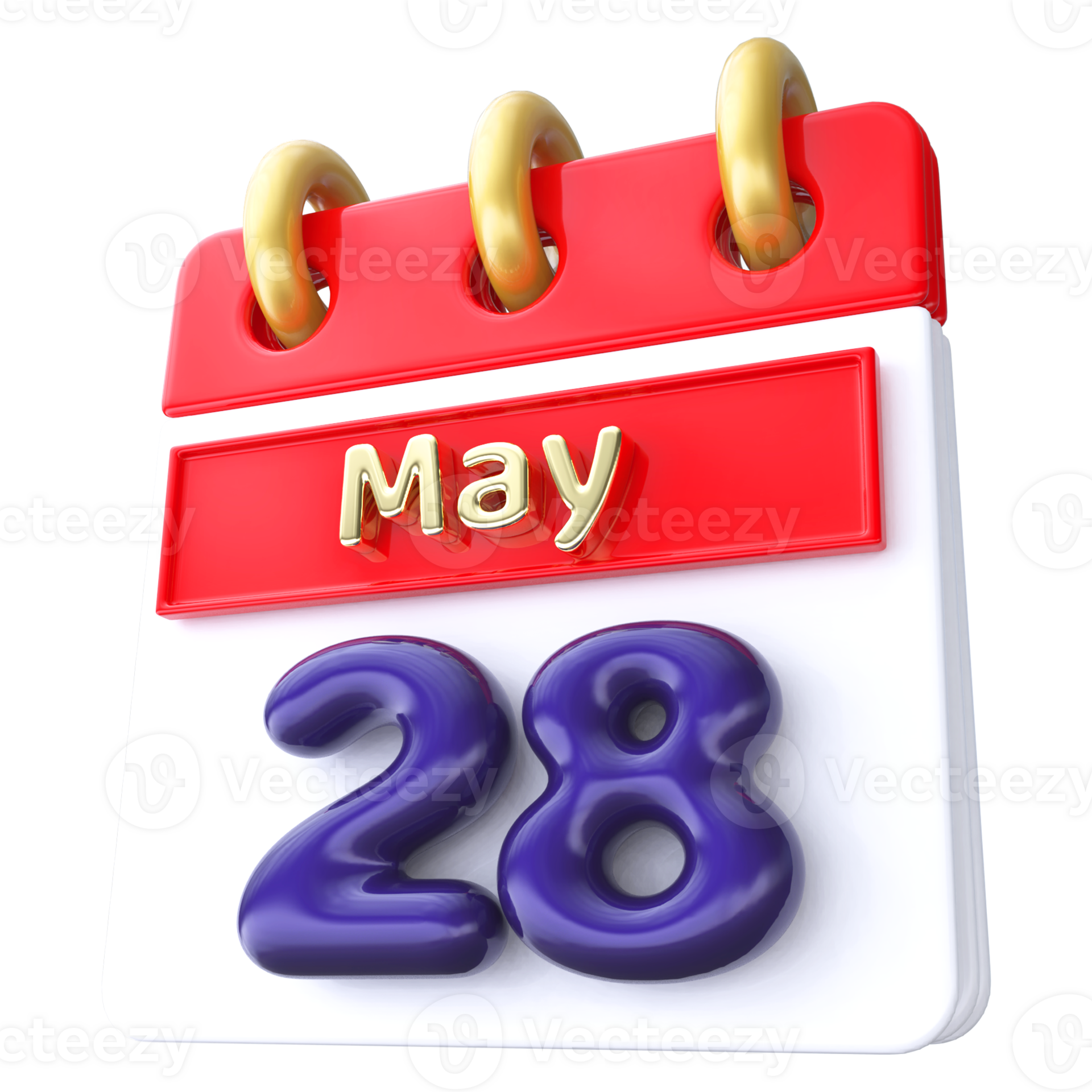 May 28th Calendar 3D Render 34339703 PNG