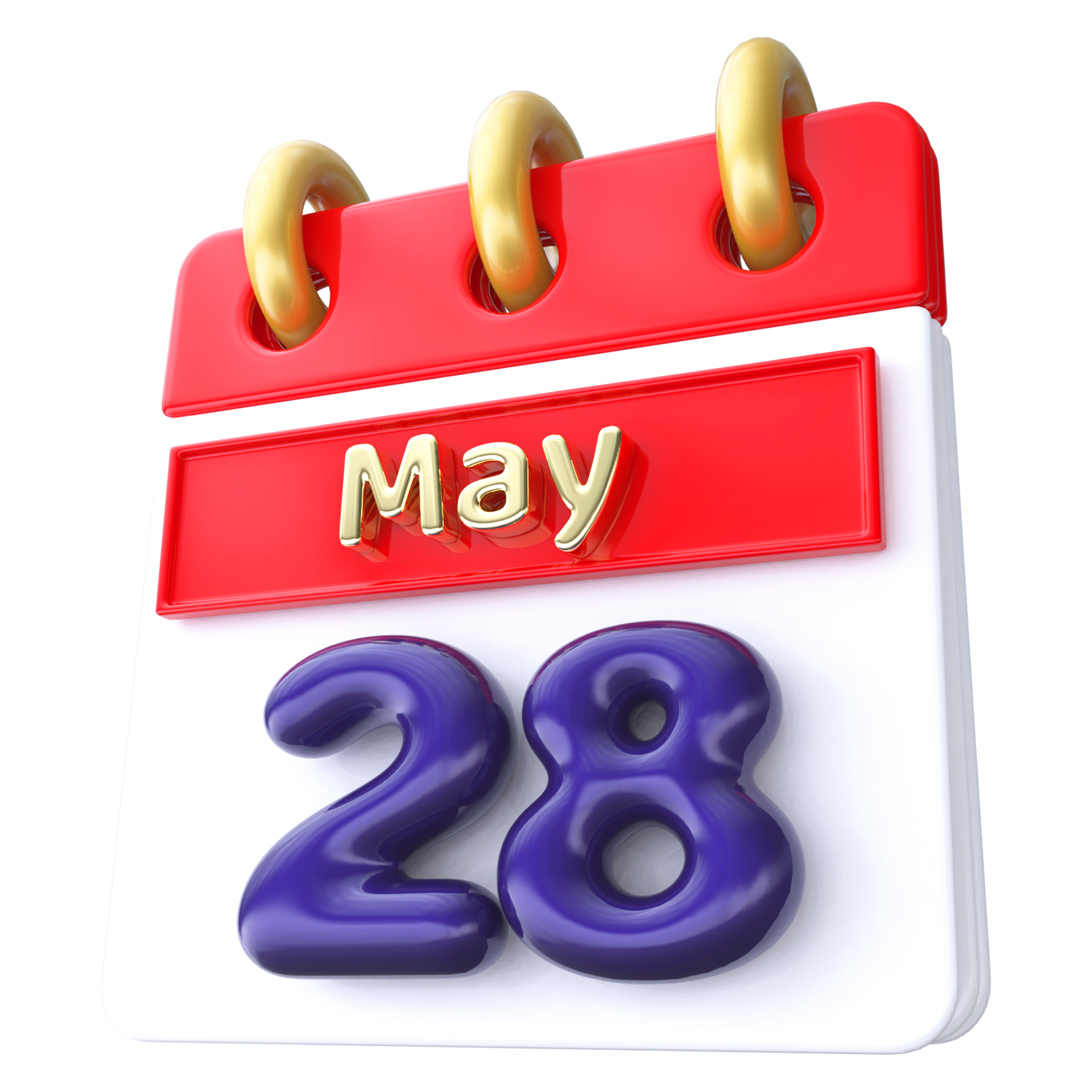 May 28th Calendar 3D Render 34339703 PNG
