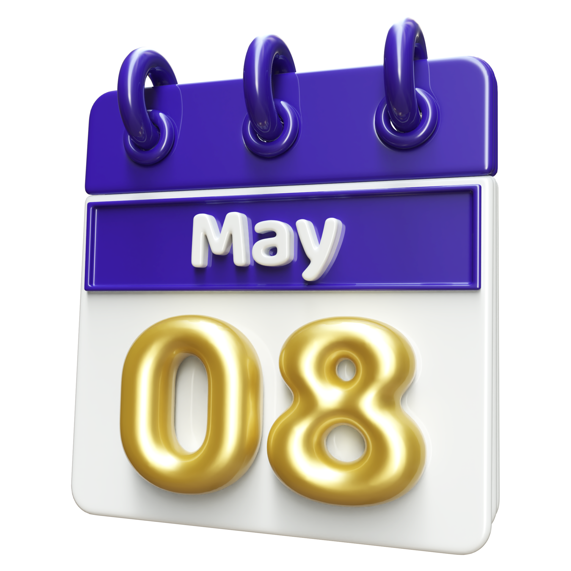 May 8th Calendar 3D Render 34339712 PNG