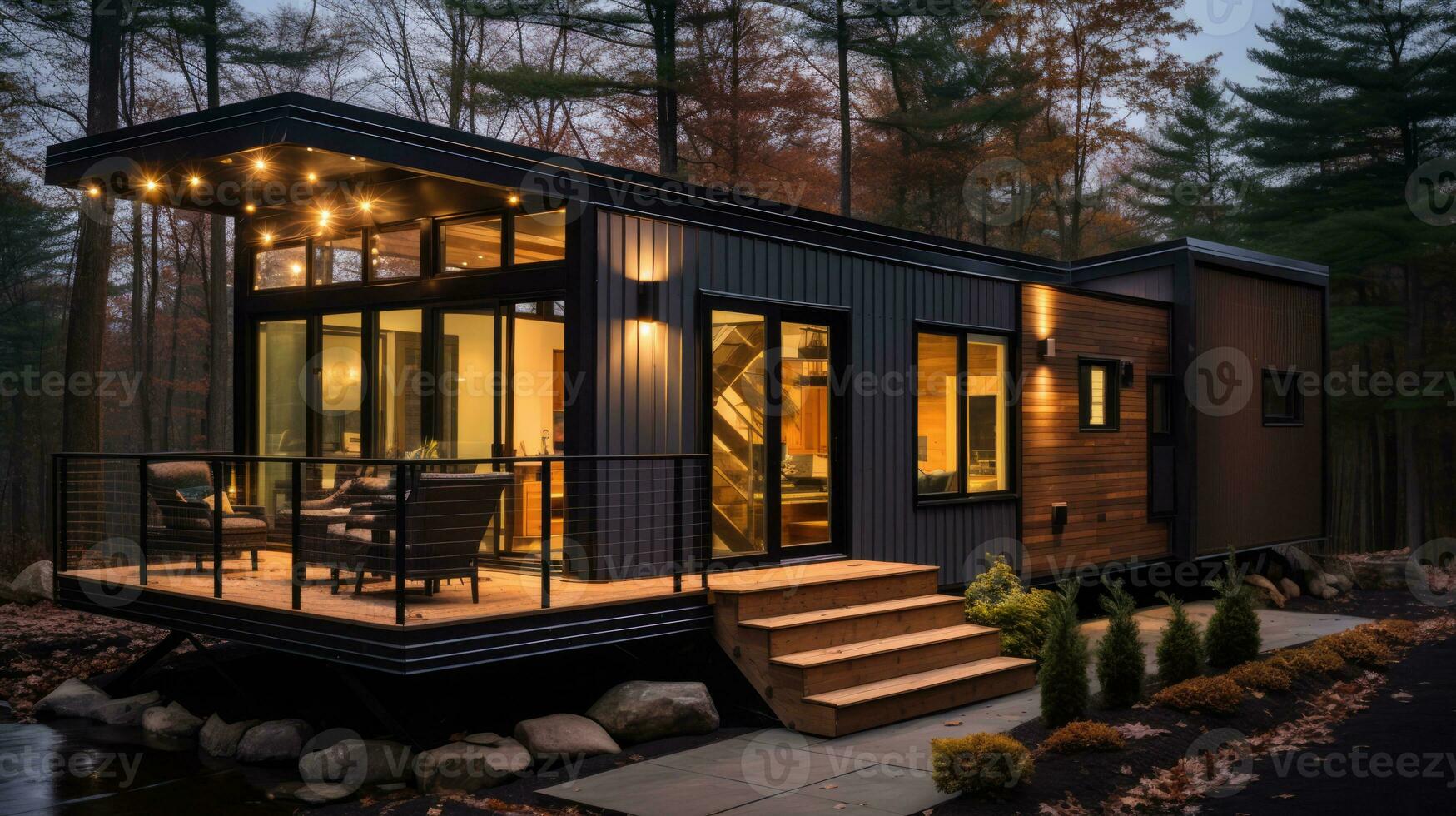 Architecturally innovative tiny house demonstrating clever space maximization photo