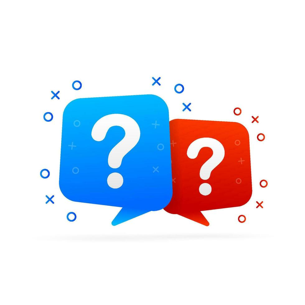 Question and Answer Bubble Chat icon. Vector illustration