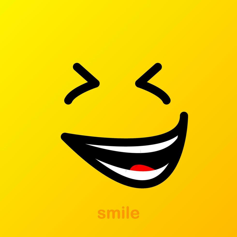 Yellow smile. Smile icon. Vector emoticon set. Vector background. Funny art