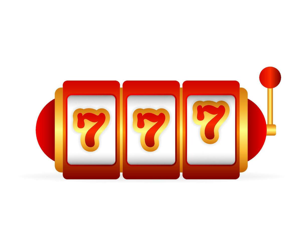 Flat banner with 777 jackpot for concept design. 777 big win concept. Isolated vector illustration