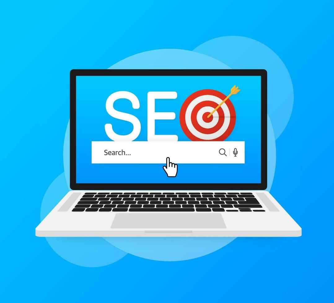Advertising with seo for web marketing design. Social media flat icon vector