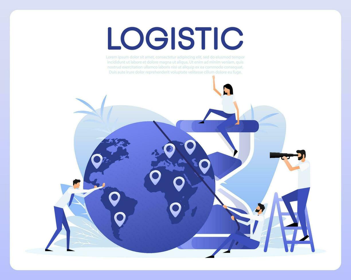 Logistic people, great design for any purposes. Vector illustration.