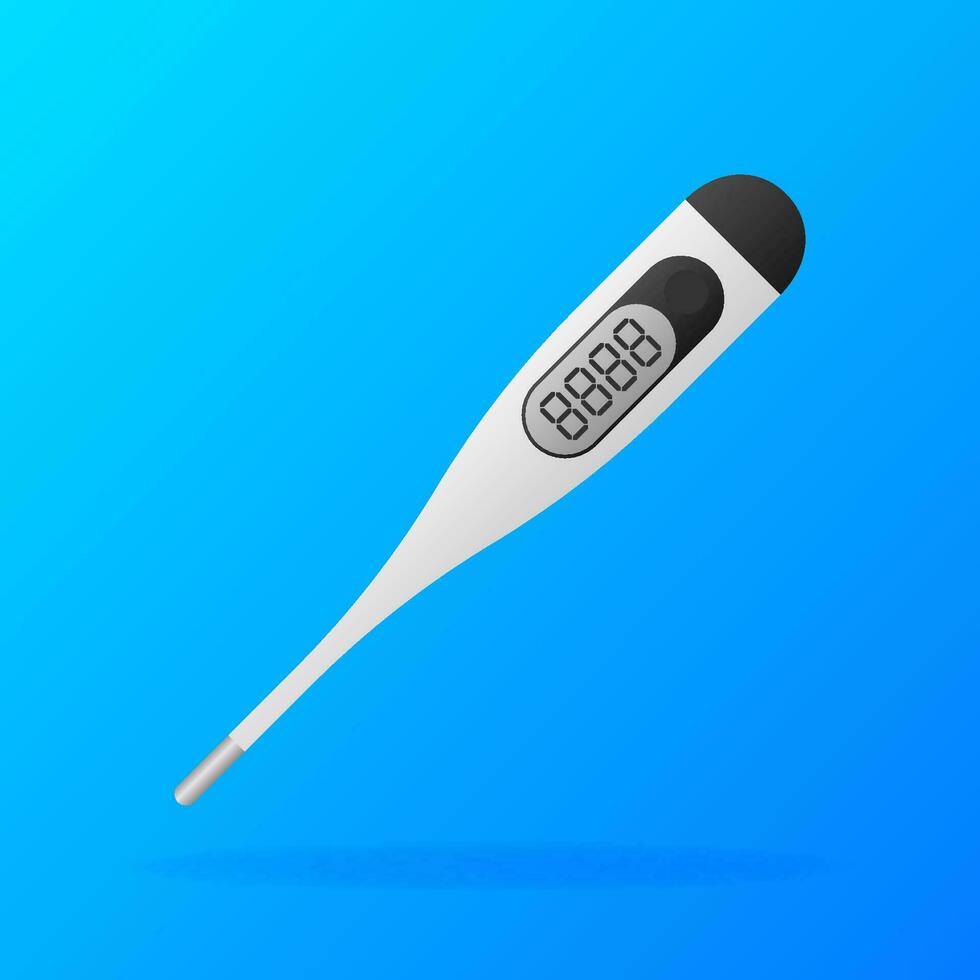 Linear measuring temperature for medical design. Vector logo