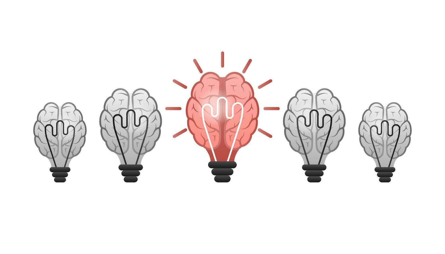 Idea brain. Creative thinking. Idea, solution. Positive, motivation. vector