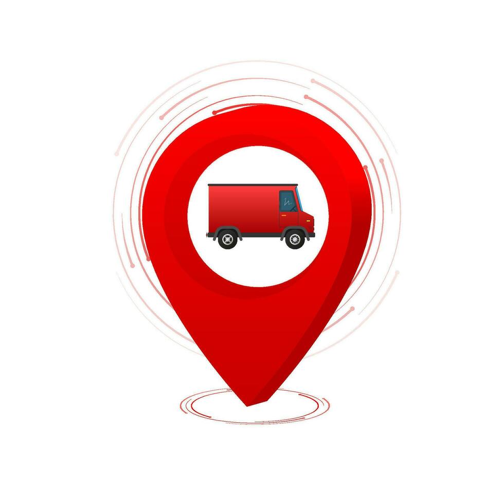 Courier service delivery. location pin vector icon. 3d vector icon