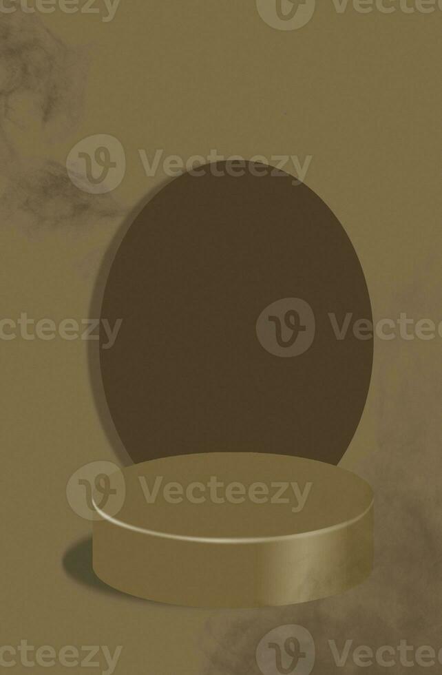 Abstract bronze background for presentation of product with cylindrical podium photo