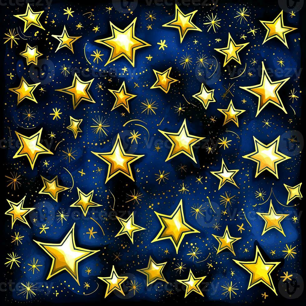 Christmas star patterns. Christmas digital paper AI Generated. photo