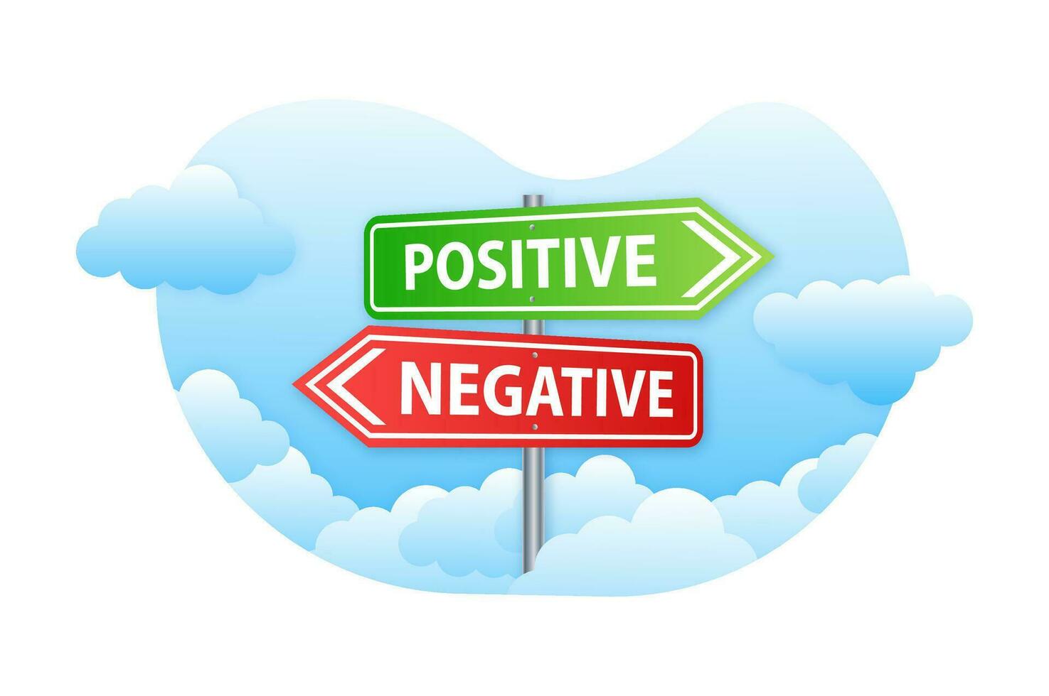 Positive and Negative road sign. Vector illustration.