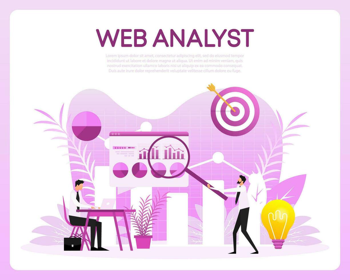 Web analysing financial data. analytic business. Statistical analysis vector